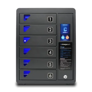 Secure 6-Device Wall-Mount Mobile Charging Cabinet