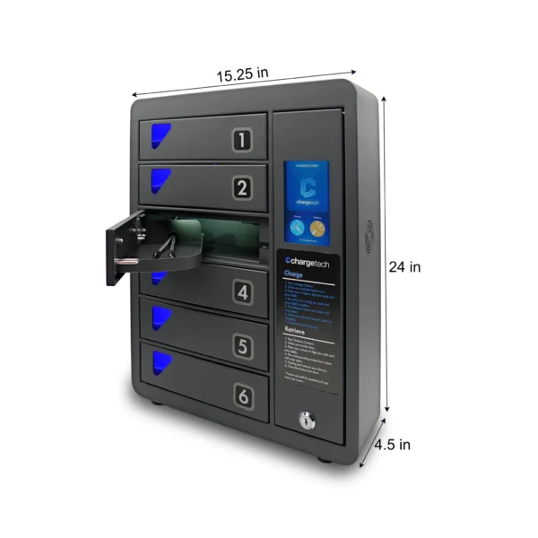 Secure 6-Device Wall-Mount Mobile Charging Cabinet