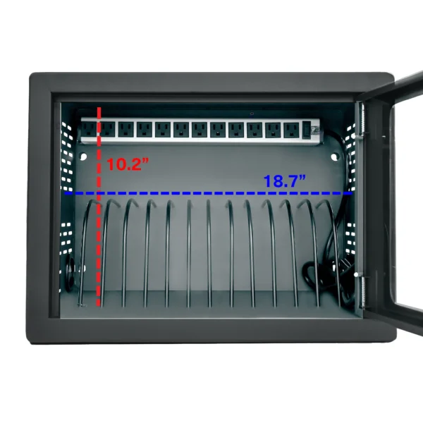 Locking 12-Device AC Charging Cabinet with UV Light