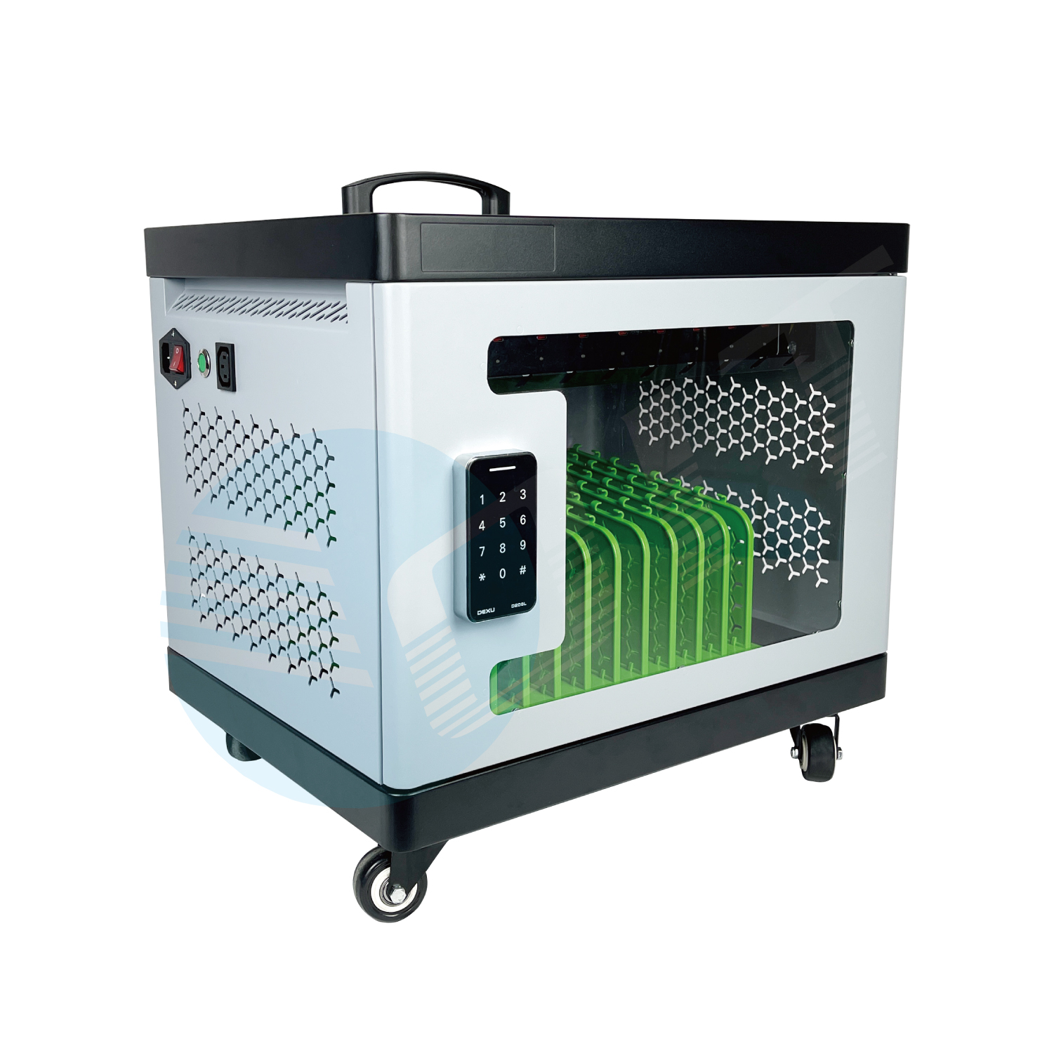 Secure Mobile Charging Cart for 10 Laptops & Tablets USB-C