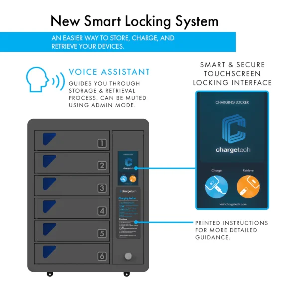 Secure 6-Device Wall-Mount Mobile Charging Cabinet