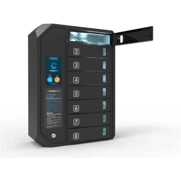 Secure 8-Device UV-C Disinfecting Mobile Charging Cabinet