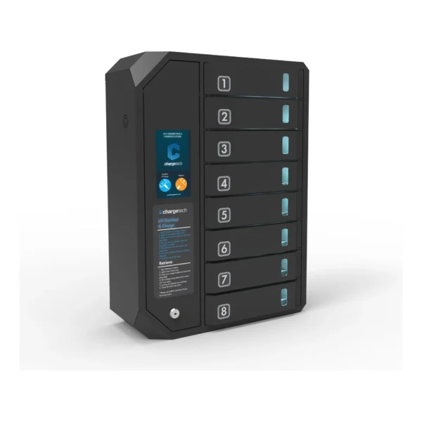 Secure 8-Device UV-C Disinfecting Mobile Charging Cabinet