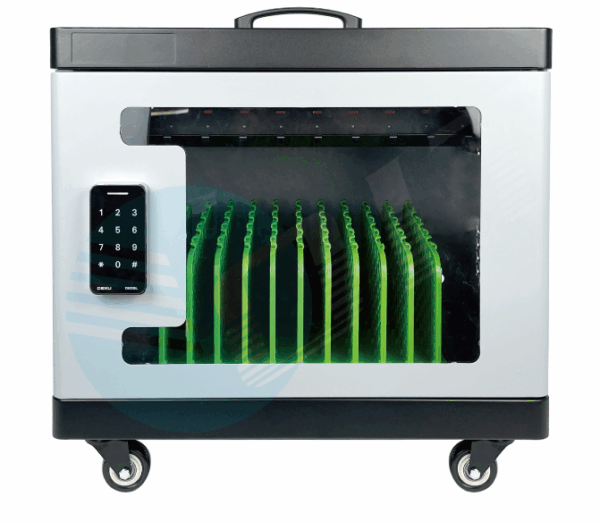 Secure Mobile Charging Cart for 10 Laptops & Tablets USB-C